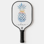 Cute Monogram anananapple Coastal Beach Script Nam Pickleball Paddle (Voorkant)