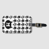 Cute Monogram Black Cat Expressions Patroon  Bagagelabel (Voorkant (horizontaal))