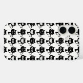 Cute Monogram Black Cat Expressions Patroon Case-Mate iPhone Case (Achterkant (horizontaal))