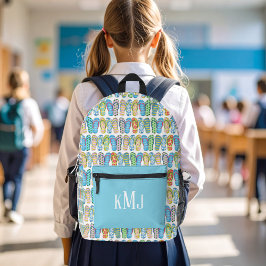 Cute Monogram Colorful Girl Flip Flops  Bedrukte Rugzak