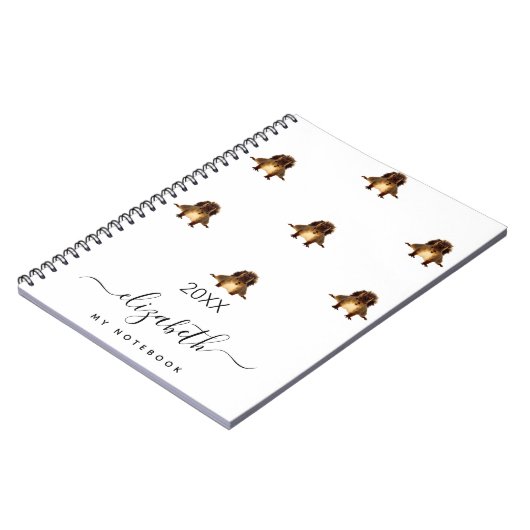 Cute monogram dier wildlife schrift notitieboek (Linkerzijde)