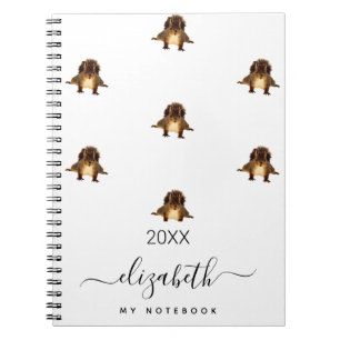 Cute monogram dier wildlife schrift notitieboek