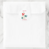 Cute Monogram Festive Kerstpoar Beren Ronde Sticker (Tas)