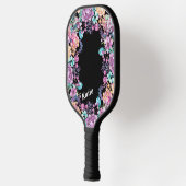 Cute Monogram Floral Flower Pattern Moderne  Pickleball Paddle (Links)