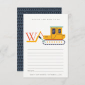 Cute Monogram Fork Lift Advice voor de moeder Baby Informatiekaartje (Voorkant / Achterkant)