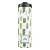 Cute Monogram Green Abstract Thermosbeker (Voorkant)