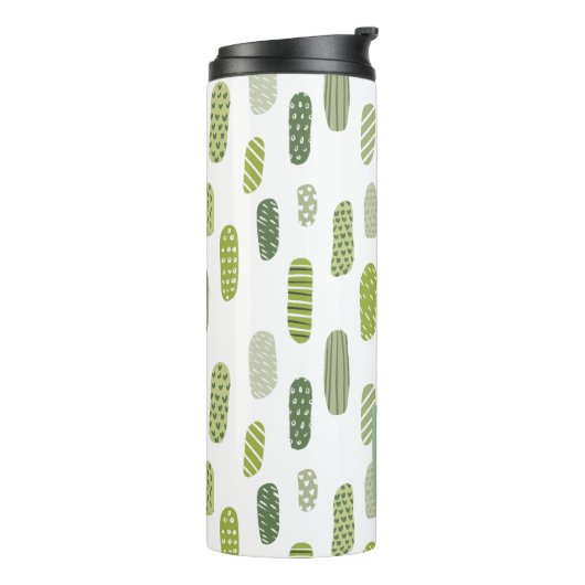 Cute Monogram Green Abstract Thermosbeker (Gedraaid links)
