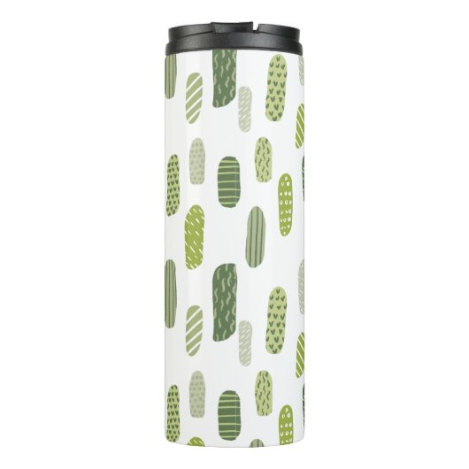Cute Monogram Green Abstract Thermosbeker (Achterkant)