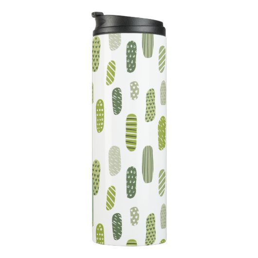 Cute Monogram Green Abstract Thermosbeker (Geroteerd rechts)