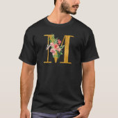 Cute Monogram Initial Letters Coloured Flowers Cap T-shirt (Voorkant)