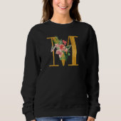 Cute Monogram Initial Letters Flowers Capital M Trui (Voorkant)