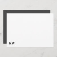Cute Monogram Initialen Gepersonaliseerd Zwart Wit