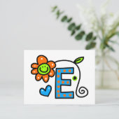 Cute Monogram Letter E Greeting Text Expression Briefkaart (Staand voorkant)