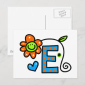 Cute Monogram Letter E Greeting Text Expression Briefkaart (Voorkant / Achterkant)