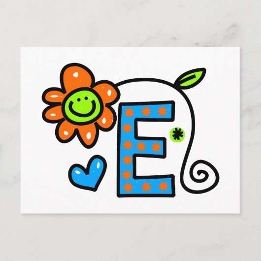 Cute Monogram Letter E Greeting Text Expression Briefkaart (Voorkant)