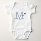 Cute Monogram Lion Baby Boy Bodysuit (Voorkant)