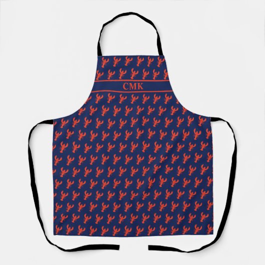 Cute Monogram Lobster Pattern Schort (Voorkant)