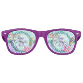 Cute Monogram Mermaid Blauwgroen en Paarse Waterve Retro Zonnebril (Voorkant)