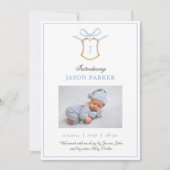 Cute Monogram met krest en boog Aankondiging (Voorkant)