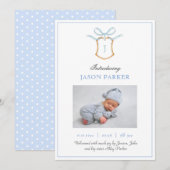 Cute Monogram met krest en boog Aankondiging (Voorkant / Achterkant)