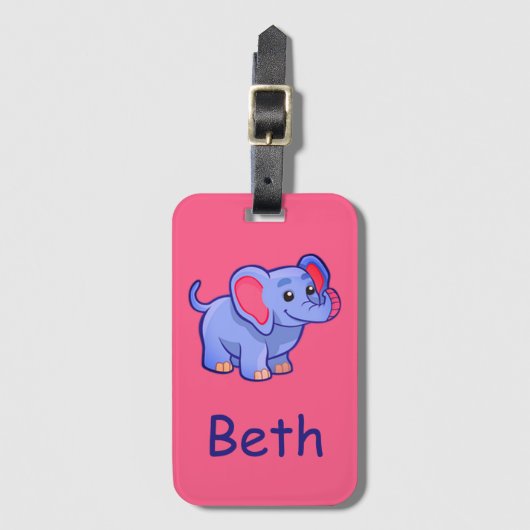 Cute Monogram met naamontwerp voor kinderen Bagagelabel (Voorkant (verticaal))