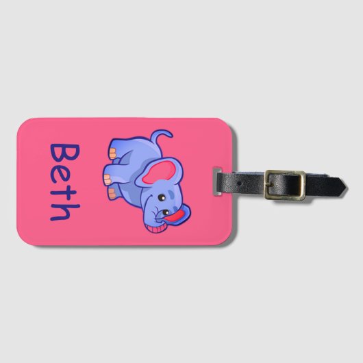 Cute Monogram met naamontwerp voor kinderen Bagagelabel (Voorkant (horizontaal))