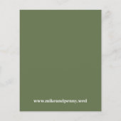 Cute Monogram Olive Green Budget Save the Date Flyer (Achterkant)
