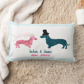 Cute Monogram Passen getrouwd Dachshund Dogs Bleek Kussen (Deken)