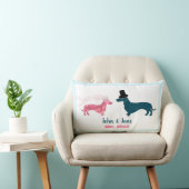 Cute Monogram Passen getrouwd Dachshund Dogs Bleek Kussen (Stoel)