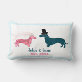 Cute Monogram Passen getrouwd Dachshund Dogs Bleek Kussen (Voorkant)