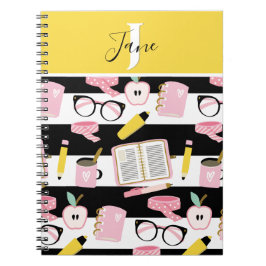 Cute Monogram Personalized School Girl Notitieboek