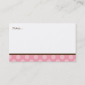 Cute Monogram Pink Polka Dots Contactkaartje (Achterkant)