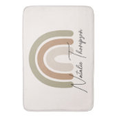 Cute monogram regenboogroze waterverf voor haar ro badmat (Voorkant Verticaal)