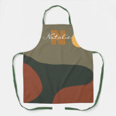 Cute monogram Rokerkleurige Abstracte groene bruin Schort (Voorkant)