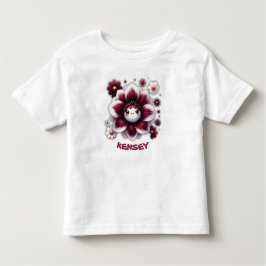 Cute Monogram Rood en Witte Bloem | Kinder Shirts