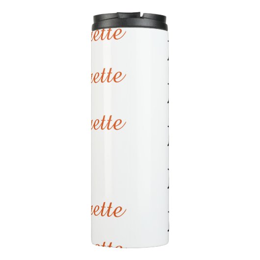 Cute Monogram Script Black en Red Bridesmaid Thermosbeker (Achterkant)