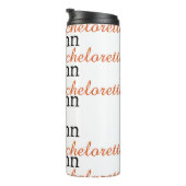 Cute Monogram Script Black en Red Bridesmaid Thermosbeker (Geroteerd rechts)