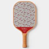 Cute Monogram Team/Club Name with Autumn Mushrooms Pickleball Paddle (Voorkant)