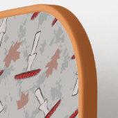 Cute Monogram Team/Club Name with Autumn Mushrooms Pickleball Paddle (Links Detail)