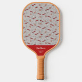 Cute Monogram Team/Club Name with Autumn Mushrooms Pickleball Paddle (Achterkant)