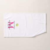 Cute Monogram Tennis Towel Player Girl Initials Handdoek (Handdoek)