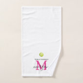 Cute Monogram Tennis Towel Player Girl Initials Handdoek (Handdoek)