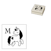 Cute Monogram Unicorn Custom Initiaal Rubberstempel (Gestempeld)