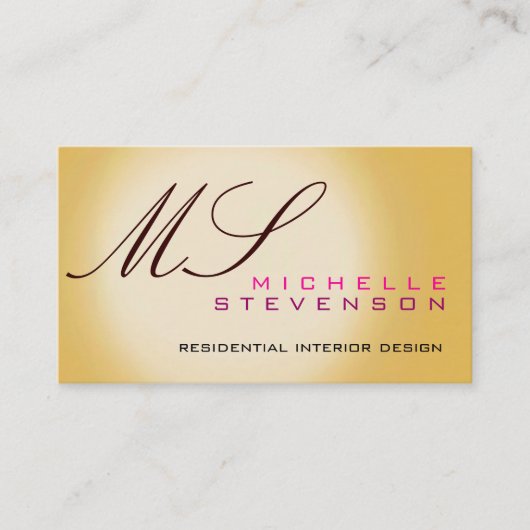 Cute Monogram Visitekaartje (Voorkant)