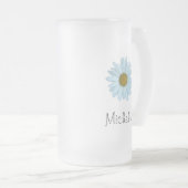 Cute Monogram White Daisy Matglas Bierpul (Voorkant rechts)