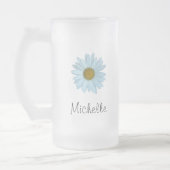 Cute Monogram White Daisy Matglas Bierpul (Links)