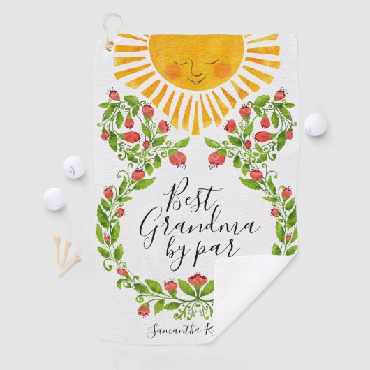 Cute Monogrammed Best Grandma by Par Golfhanddoek (Insitu)