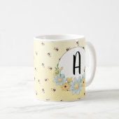 Cute Monogrammed Bumble Bee Koffiemok (Voorkant rechts)