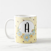 Cute Monogrammed Bumble Bee Koffiemok (Links)