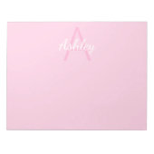 Cute Monogrammed Girl's Name | Roze en wit Notitieblok (Voorkant)